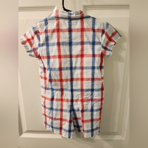 🍁2 for $15🍁 Janie and Jack Resort Plaid Baby Romper 18-24 mos - Picture 4 of 5